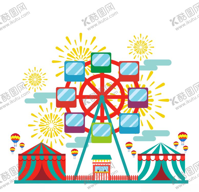 编号：76032506291025153731【酷图网】源文件下载-卡通摩天轮
