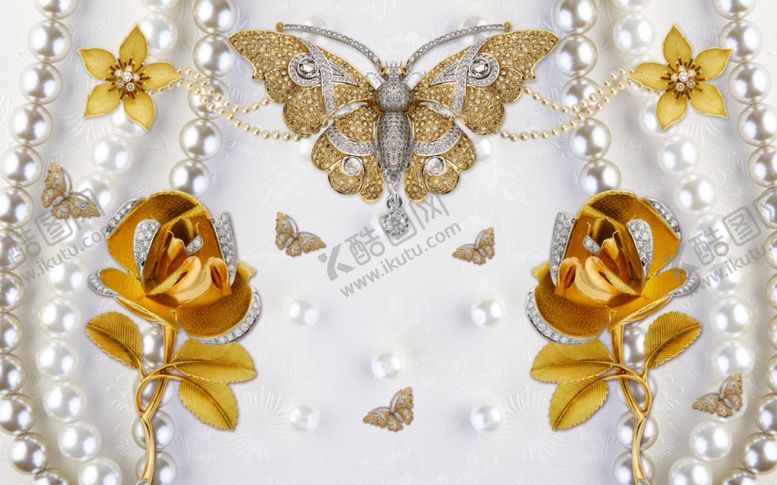 编号：53250109241931318101【酷图网】源文件下载-珠宝花卉背景墙