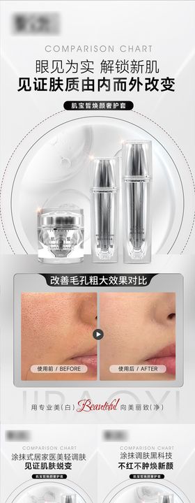 医美护肤品案例对比系列海报