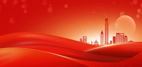 聚焦红金色背景