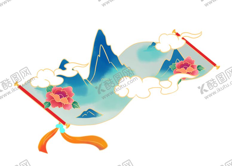 编号：96399312202256359630【酷图网】源文件下载-古风卷轴背景图片