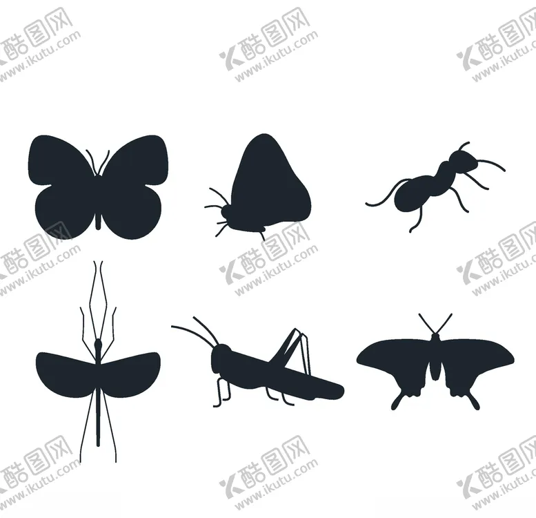 编号：23975106232351194747【酷图网】源文件下载-昆虫剪影