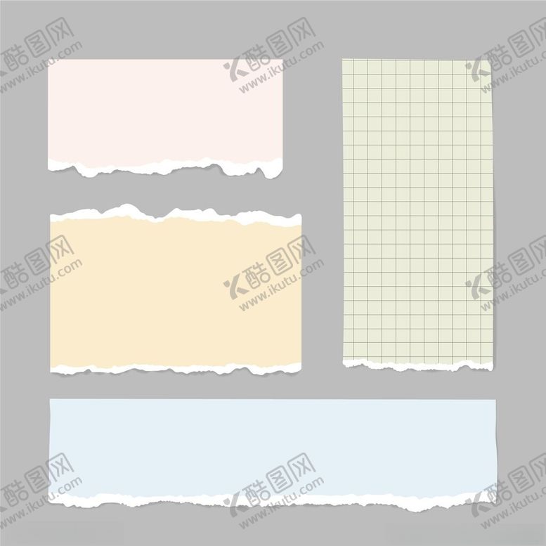 编号：19431304041334494795【酷图网】源文件下载-复古撕边纸张素材