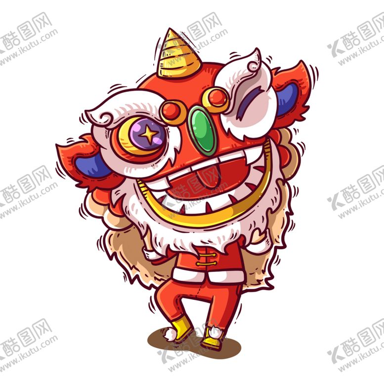 编号：23108412121917016674【酷图网】源文件下载-舞狮插画