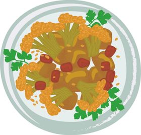 美食AI设计素材盘中餐AI矢量图