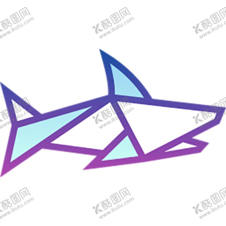 编号：90326710081332205217【酷图网】源文件下载-渐变色彩折纸鲨鱼