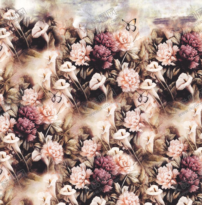 编号：19851109210755179109【酷图网】源文件下载-复古花卉背景