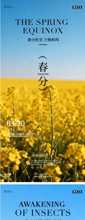 惊蛰春分春天风景海报