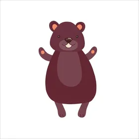 卡通熊儿童绘本动物插画矢量素材