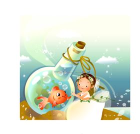 儿童插画男孩女孩读本卡通动漫