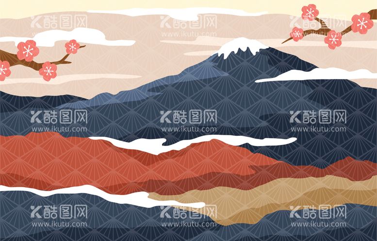 编号：39706109171325383046【酷图网】源文件下载-日本富士山插画图片