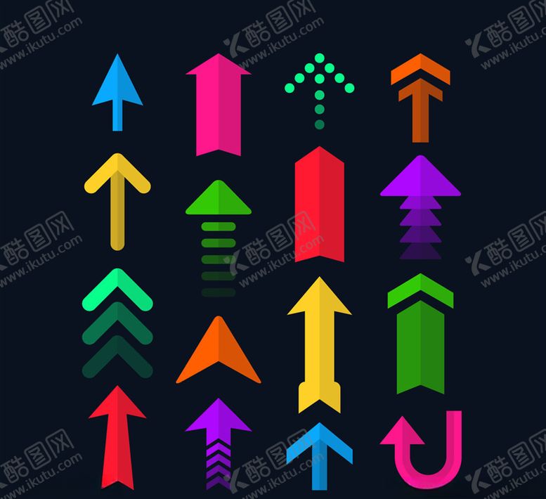 编号：64824007052113582082【酷图网】源文件下载-彩色箭头矢量素材