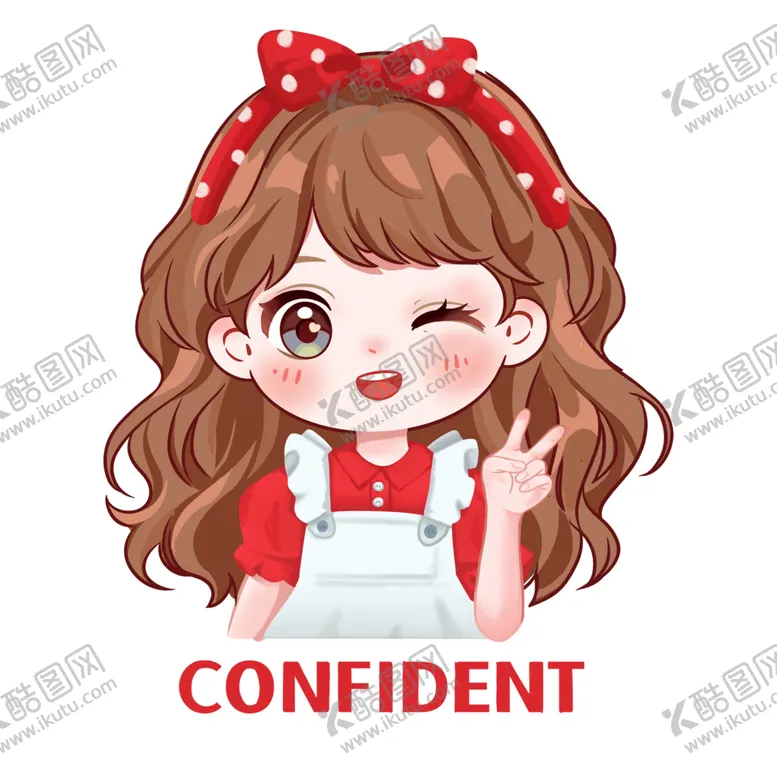 编号：89683902180705505574【酷图网】源文件下载-卡通红裙女孩