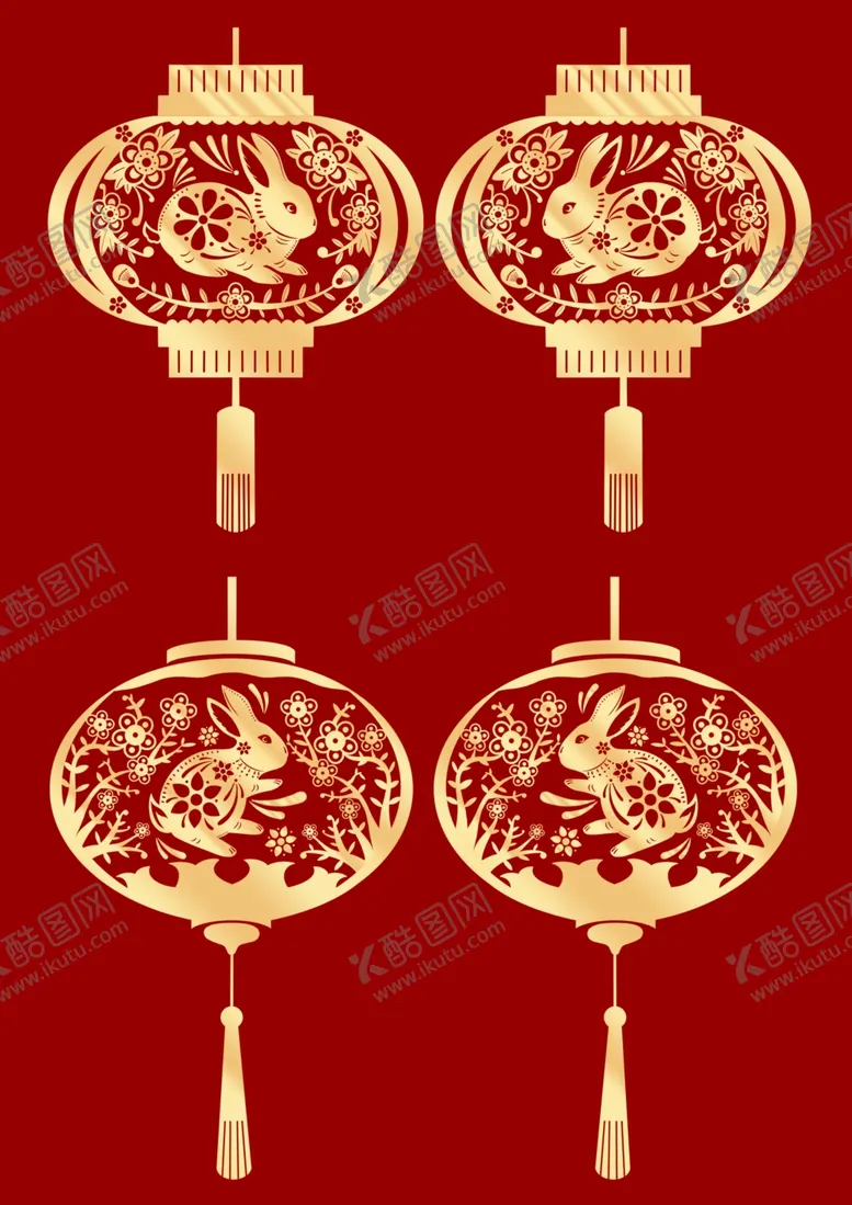 编号：55964301251256009247【酷图网】源文件下载-兔年剪纸