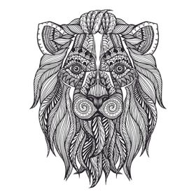 黑白线描动物
