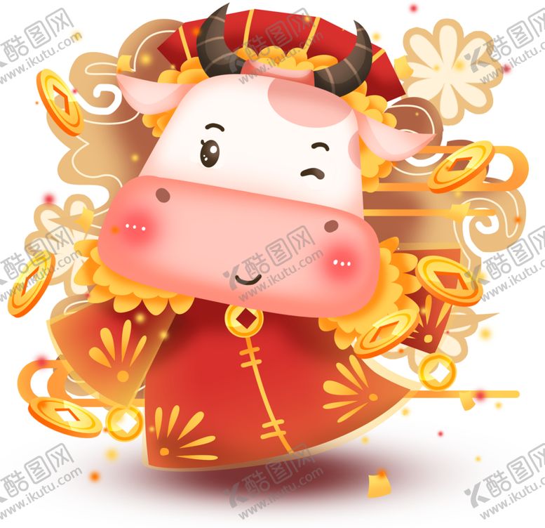 编号：82232604170804388395【酷图网】源文件下载-卡通牛年