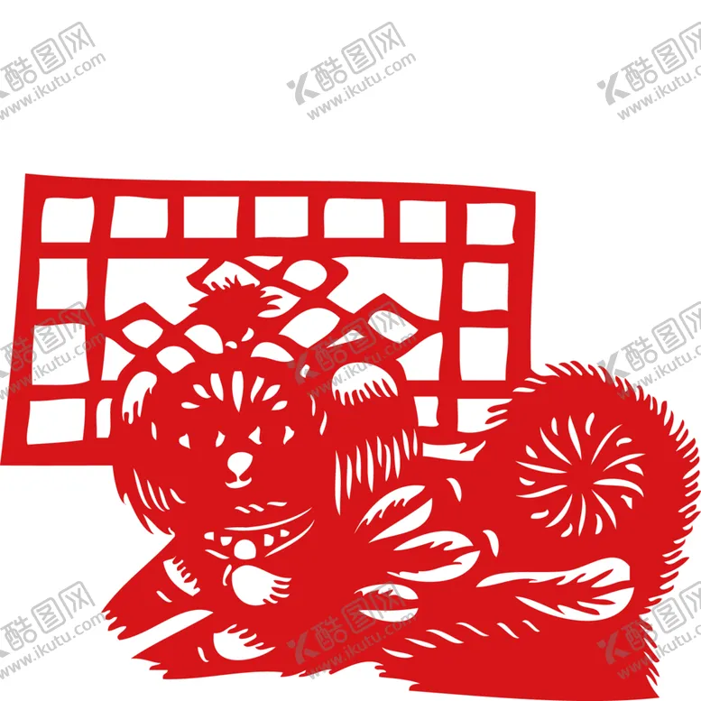编号：82975704301736176721【酷图网】源文件下载-狗年剪纸装饰