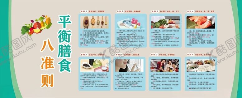 编号：38063110121906121792【酷图网】源文件下载-平衡膳食八准则