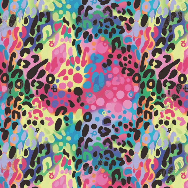 编号：10422904051811434521【酷图网】源文件下载-多彩豹纹图案设计