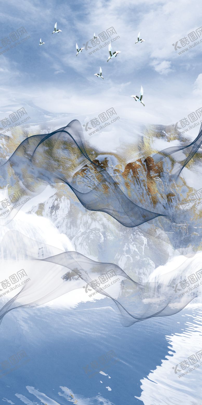 编号：21859009281747301148【酷图网】源文件下载-新中式山水装饰画