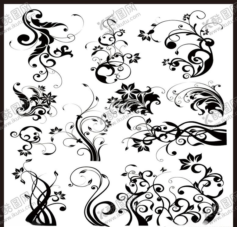 编号：25237209290511506782【酷图网】源文件下载-植物花纹时尚花纹艺术花纹