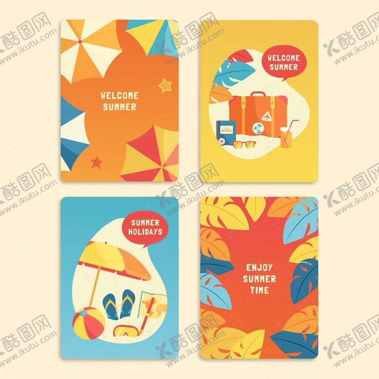 编号：75882307021514322271【酷图网】源文件下载-多彩几何风格创意卡片设计