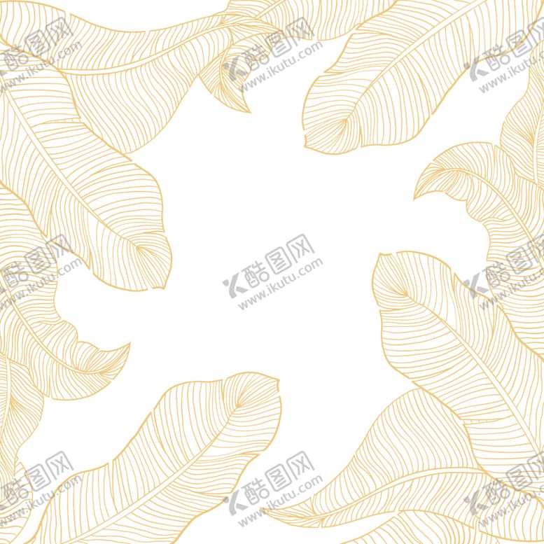 编号：84853812180118114651【酷图网】源文件下载-金色树叶线描底纹