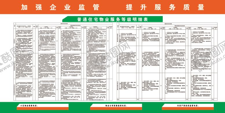 编号：87625005132259418873【酷图网】源文件下载-物业服务明细