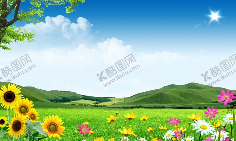 编号：91312006271316556148【酷图网】源文件下载-蓝天白云草地