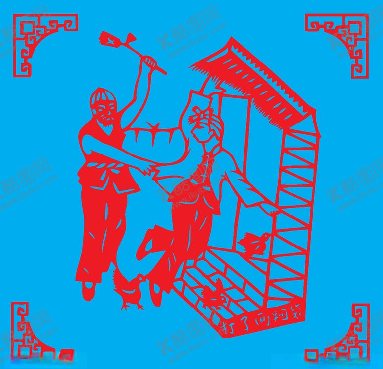 编号：82890710051944467227【酷图网】源文件下载-打了两烟袋剪纸