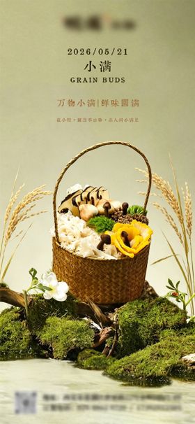 森系山野风小满节气海报