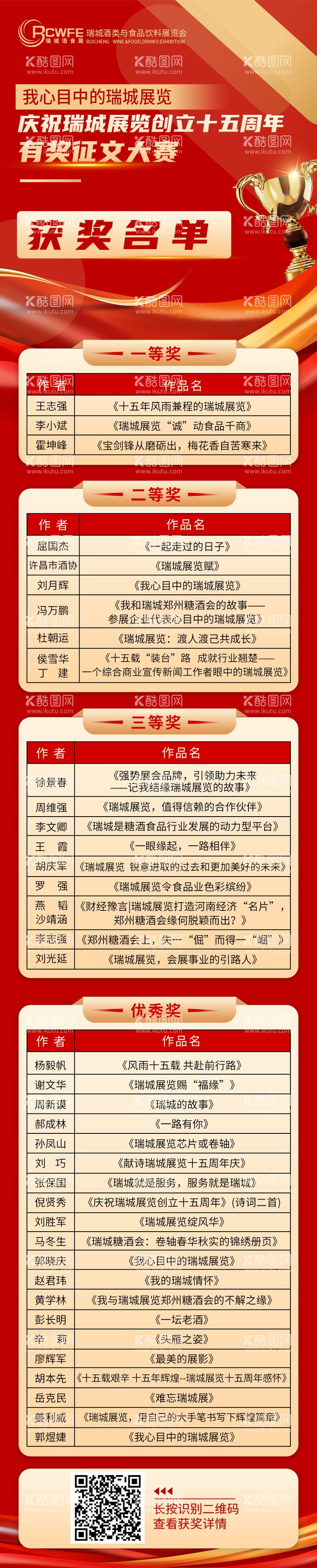 编号：97933311291719293504【酷图网】源文件下载-获奖名单长图