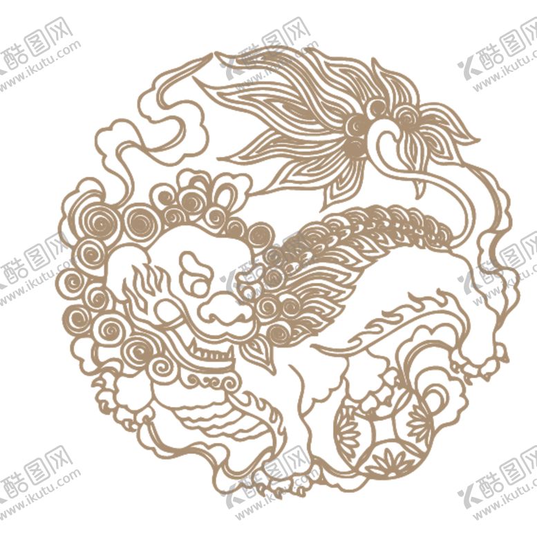 编号：46289910201647238312【酷图网】源文件下载-中国古典神兽图案