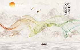 石纹山水背景墙