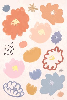 多彩手绘花卉图案元素