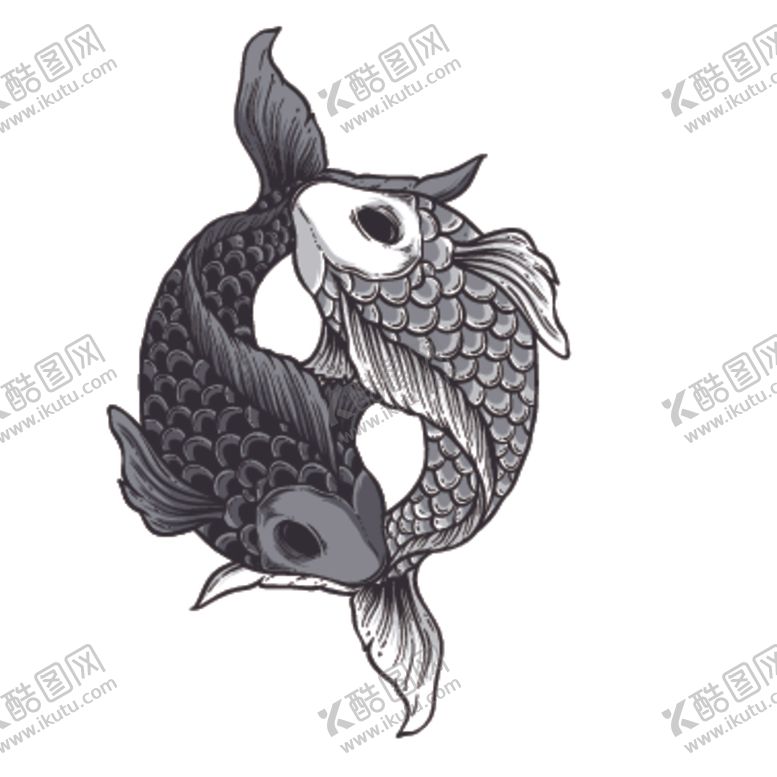 编号：34546805161549427721【酷图网】源文件下载-鲤鱼插画图案