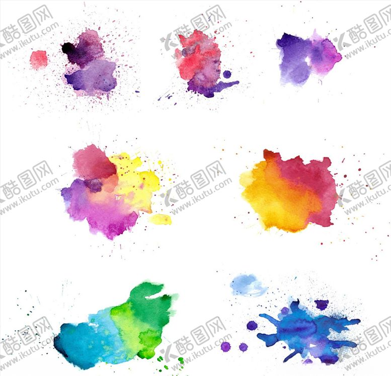 编号：68211110101409053324【酷图网】源文件下载-矢量水彩水墨笔触墨迹