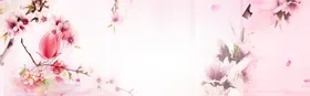 手绘桃花插画海报图片节唯美粉色唯美古风