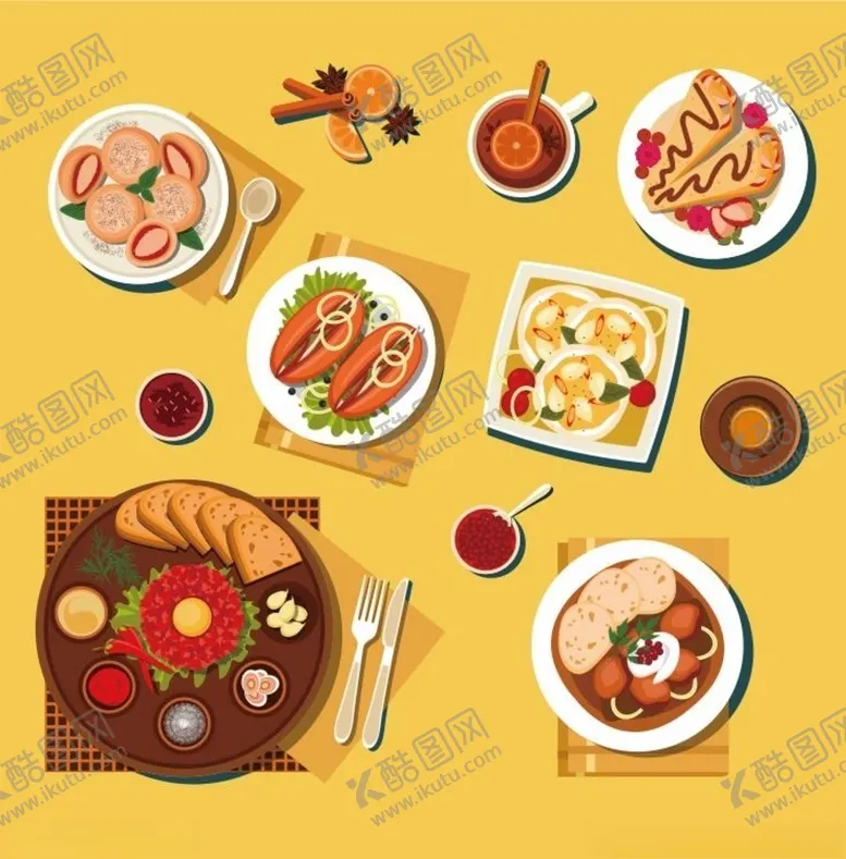 编号：42908007021032386931【酷图网】源文件下载-扁平化食物