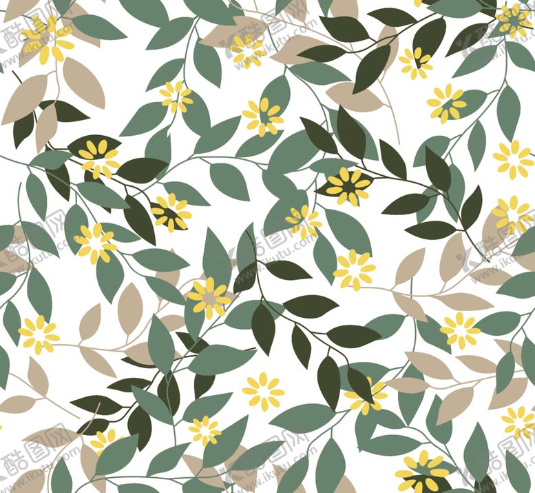 编号：99963109241045345053【酷图网】源文件下载-数码印花叶子