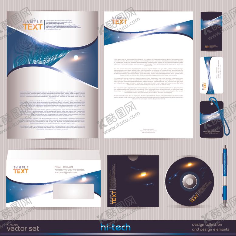 编号：49358710121727255942【酷图网】源文件下载-蓝白企业品牌视觉设计套件