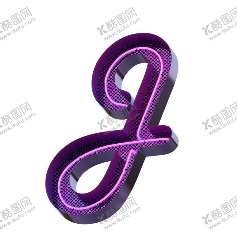 编号：15068709251537431335【酷图网】源文件下载-高清立体紫色霓虹灯字母元素