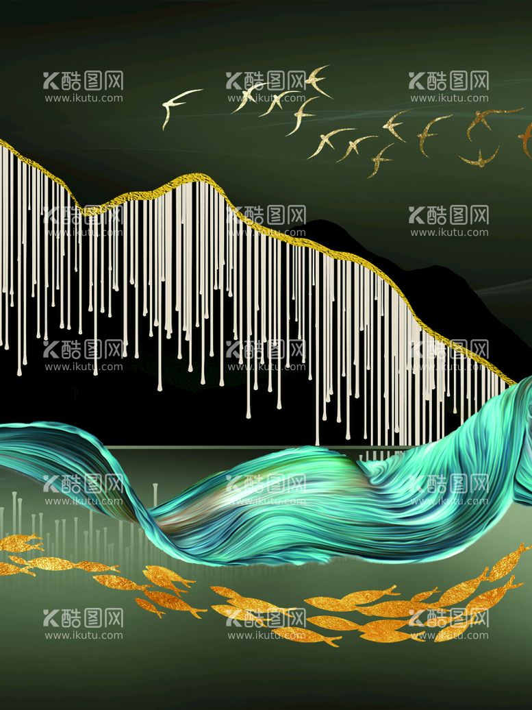 编号：23984109271928494508【酷图网】源文件下载-麋鹿装饰画 