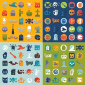 万圣节元素图标集合