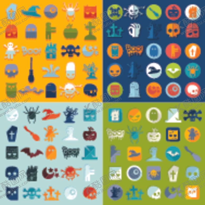 编号：16203104041236092060【酷图网】源文件下载-万圣节元素图标集合