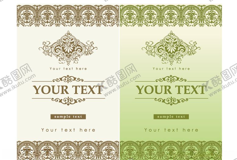 编号：71598807061917187043【酷图网】源文件下载-欧式复古信纸矢量素材两张