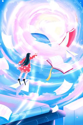 小清新简约创意海报图片春天插画青春