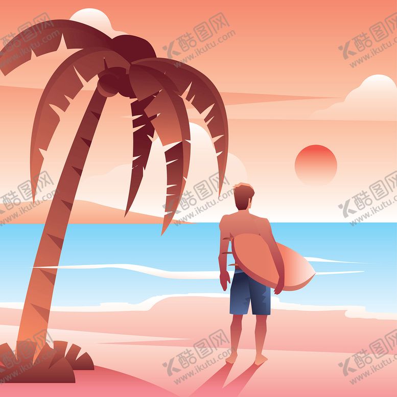 编号：10435809140009474278【酷图网】源文件下载-卡通冲浪俱乐部男孩