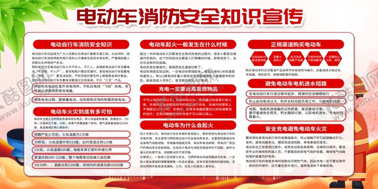 编号：99010602122356067317【酷图网】源文件下载-电动车充电消防安全知识