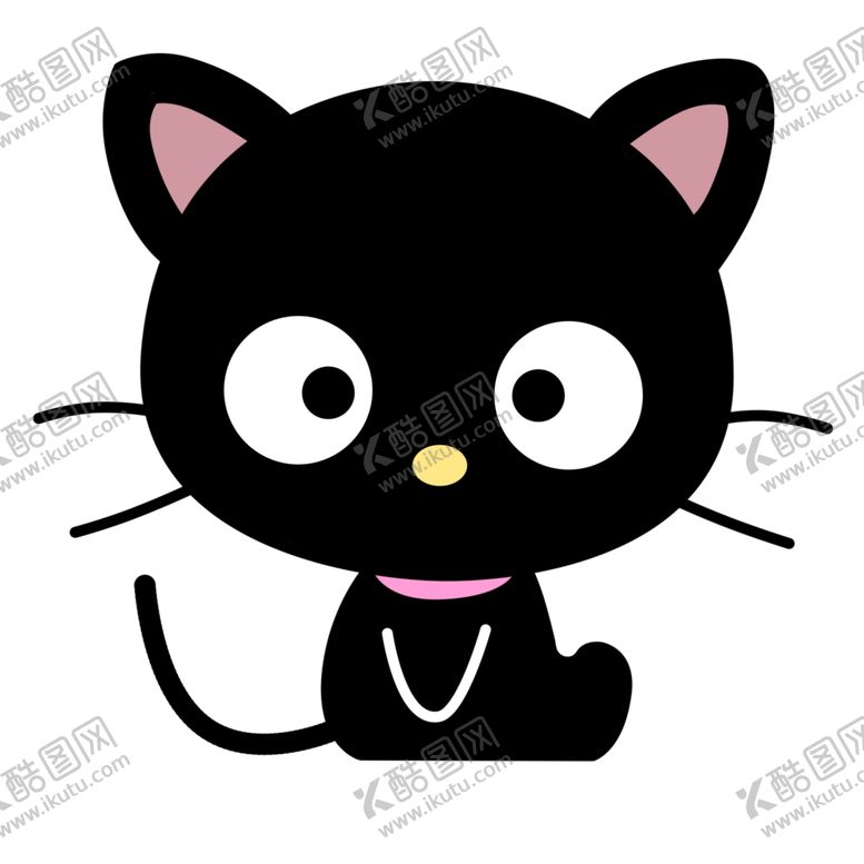 编号：38368610042032405521【酷图网】源文件下载-卡通简笔画黑色小猫咪